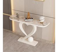 Console con piano in pietra sinterizzata, base in metallo, tavolino stretto ingresso, stand d’accento da corridoio, scrivania sottile dietro divano per spazi abitativi compatti(White 1,L120*W30*H80cm)