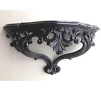 Console da parete in stile barocco, anticato, 38 x 20 x 16 cm, colore: nero