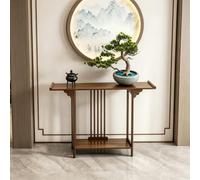 Console d'Entrée en Bois avec Tiroir, Table Console Étroite pour Salon | Bois Massif, Rangement Polyvalent, Design Moderne, Table Console Étroite, Stable(Brown no drawer,39.4" (100cm))