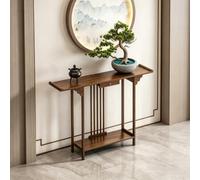 Console d'Entrée en Bois avec Tiroir, Table Console Étroite pour Salon | Bois Massif, Rangement Polyvalent, Design Moderne, Table Console Étroite, Stable(Brown with drawer,39.4" (100cm))