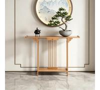 Console d'Entrée en Bois avec Tiroir, Table Console Étroite pour Salon | Bois Massif, Rangement Polyvalent, Design Moderne, Table Console Étroite, Stable(Natural with drawer,39.4" (100cm))