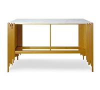 Console Design Falbala Marmo Bianco e Metallo Oro