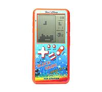 Console di gioco a blocchi retrò Console di gioco in mattoni con guscio colorato e schermo grande alimentato da giochi build 23 e con un corpo piccolo (Arancia)