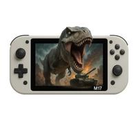 Console di gioco palmare retrò M17 con doppi joystick 3D, scheda incorporata da 64 GB e CPU Quad-Core Cortex-A7. LINUX e schermo IPS da 4,3 pollici retro game console. Console per videogiochi portatil
