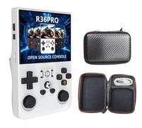 Console di gioco portatile K36 con schermo IPS da 3,5 pollici e 500 nit, con oltre 16.000 giochi per emulatore per PS1/PSP/DC/N64/SS, mini giochi tascabili retrò classici. (Bianco 64 GB)