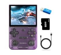 Console di gioco portatile K36 con schermo IPS da 3,5 pollici e 500 nit, con oltre 16.000 giochi per emulatore per PS1/PSP/DC/N64/SS, mini giochi tascabili retrò classici. (Viola-64G)