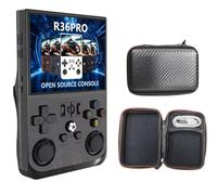 Console di gioco portatile K36 con schermo IPS da 3,5 pollici e 500 nit, con oltre 16.000 giochi per emulatore per PS1/PSP/DC/N64/SS, mini giochi tascabili retrò classici. (Nero 128 GB)