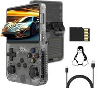 Console di gioco portatile R36S con oltre 21000 giochi integrati retrò, 20+ emulatori per PSP, PS1, GBA, ecc. schermo IPS da 3,5 pollici, joypad regalo natale per console di giochi arcade jamma (NERO)