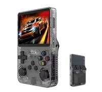 Console di gioco portatile R36S con oltre 5000/21000 giochi integrati retrò, 20+ emulatori per PSP, PS1, GBA, ecc. schermo IPS da 3,5 pollici, joypad regalo natale(Black,128G)