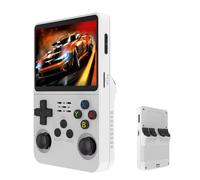 Console di gioco portatile R36S con oltre 5000/21000 giochi integrati retrò, 20+ emulatori per PSP, PS1, GBA, ecc. schermo IPS da 3,5 pollici, joypad regalo natale(White,64G)