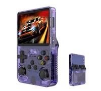 Console di gioco portatile R36S con oltre 5000/21000 giochi integrati retrò, 20+ emulatori per PSP, PS1, GBA, ecc. schermo IPS da 3,5 pollici, joypad regalo natale(Purple,128G)