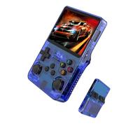 Console di gioco portatile R36S con schermo da 3,5"Doppi Joystick 3D,scheda TF da 64/128 GB e oltre 20000+ giochi classici Portatile Console retrò per Viaggi(Blue,64GB)