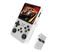 Console di gioco portatile R36S con schermo da 3,5"Doppi Joystick 3D,scheda TF da 64/128 GB e oltre 20000+ giochi classici Portatile Console retrò per Viaggi(White,128GB)