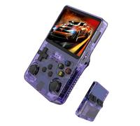 Console di gioco portatile R36S con schermo da 3,5"Doppi Joystick 3D,scheda TF da 64/128 GB e oltre 20000+ giochi classici Portatile Console retrò per Viaggi(Purple,128GB)