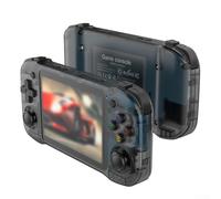 Console di gioco portatile R46H retrò, open source per sistema Linux, portatile, schermo HD IPS da 4,5 pollici, console di gioco regalo per gli amanti dei giochi classici (R46H-64G nero)