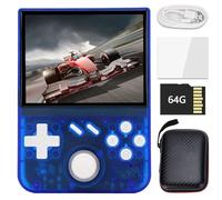 Console Di Gioco Portatile Retrò Mymini, Schermo IPS Da 3,5 Pollici, Giochi Portatili Integrati In Linux OpenGL Es 3.2,64G TF Card, Retro Console Di Gioco Portatile-Blue||64GB