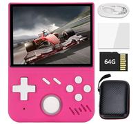 Console Di Gioco Portatile Retrò Mymini, Schermo IPS Da 3,5 Pollici, Giochi Portatili Integrati In Linux OpenGL Es 3.2,64G TF Card, Retro Console Di Gioco Portatile-Red||64GB