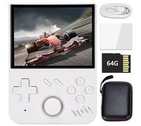Console Di Gioco Portatile Retrò Mymini, Schermo IPS Da 3,5 Pollici, Giochi Portatili Integrati In Linux OpenGL Es 3.2,64G TF Card, Retro Console Di Gioco Portatile-White||64GB