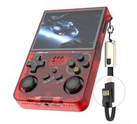 Console di gioco portatile retrò, R36XX con oltre 15.000 giochi con schermo IPS da 3,5 pollici, divertente e portatile con WiFi open source online multiplayer (rosso)
