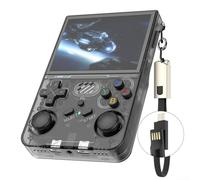 Console di gioco portatile retrò, R36XX con oltre 15.000 giochi con schermo IPS da 3,5 pollici, divertente e portatile, WiFi open source online multiplayer (nero)