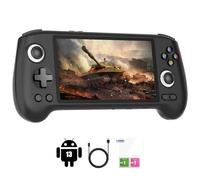 Console di gioco portatile retrò RG556 con sistema Android 13 da 128 GB, schermo AMOLED da 5,4 pollici, processore Unisoc T820, console di gioco retrò, batteria da 5500 mAh, durata 8 ore (nero)