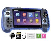 Console di gioco portatile retrò RG556, doppio sistema IPS da 5,48 pollici, scheda TF integrata da 128 G, supporto uscita TV (blu trasparente-nuovo)