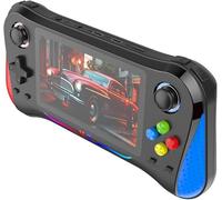 Console di gioco portatile retrò X8M, oltre 15.000 giochi, 20 emulatori, vano batteria esterno da 4000 mAh, schermo IPS da 4,5 pollici Console di videogiochi portatili (64G-Rosso e blu)