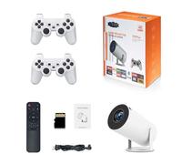 Console di gioco retrò con proiettore, proiettore di gioco retrò 4K HD con 2 controller wireless, uscita HDMI, WiFi
