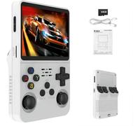 Console di gioco retrò portatile con schermo IPS da 3,5 pollici, sistema Linux, memoria da 64 GB, oltre 15.000 titoli classici e batteria a lunga durata, colore: bianco