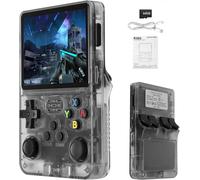 Console di gioco retrò portatile con schermo IPS da 3,5 pollici, sistema Linux, memoria da 64 GB, oltre 15.000 titoli classici e batteria a lunga durata, colore nero