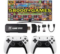 Console di Gioco retrò Wireless, 58000+Stick di Gioco retrò,Rivisita Il Classico Stick di Gioco retrò Plug And Play,Stick di Gioco for TV HD Hdmi,Stick di Gioco 4k Plug And Play for Giochi TV retrò