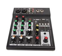 Console di Missaggio Compatta, Display Digitale MP3 Funzionamento Semplice Mini Mixer 100-240 V Lega di Alluminio a 4 per Streaming Live per Karaoke (Spina UE)