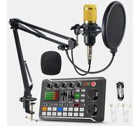 Console DJ, Microfono dedicato for scheda audio for trasmissione dal vivo Scheda F998 con interfaccia audio (opzionale) Con effetti mixer DJ Cambia voce(4)