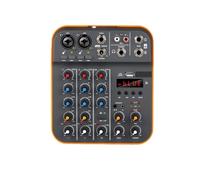 Console DJ, Mini mixer a 4 canali, console DJ con riverbero, scheda USB Bluetooth 5.0 da 48 V for registrazione su PC