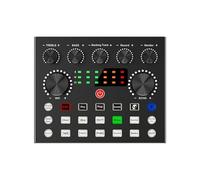 Console DJ, Portable Audio Device V8S Audio Mixer External Sound Card with 10 Sound Effect For Live Streaming PC Computer Phone Broadcasting(V8S)
