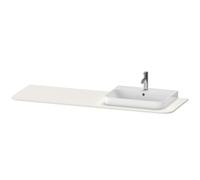 Console Duravit Happy D.2 Plus, 1600x550 mm, 1 découpe à droite, pour meuble sous-lavabo HP4944, HP4963, HP4973, HP031HR3939, HP031HR3939, Colorazione: Nordic White laccato opaco seta bianco nordico