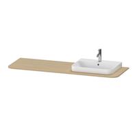Console Duravit Happy D.2 Plus, 1600x550 mm, 1 découpe à droite, pour meuble sous-lavabo HP4944, HP4963, HP4973, HP031HR7171, HP031HR7171, Colorazione: Rovere mediterraneo impiallacciato in vero legno
