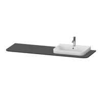 Console Duravit Happy D.2 Plus, 1600x550 mm, 1 découpe à droite, pour meuble sous-lavabo HP4944, HP4963, HP4973, HP031HR8080, HP031HR8080, Colorazione: Decoro grafite super opaco