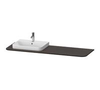 Console Duravit Happy D.2 Plus, 1600x550 mm, 1 découpe à gauche, pour meuble sous-lavabo HP4944, HP4963, HP4973, HP031HL6969, HP031HL6969, Colorazione: Noce spazzolato Impiallacciatura in vero legno