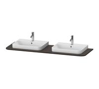 Console Duravit Happy D.2 Plus, 1600x550 mm, 2 découpes, pour meuble sous-lavabo HP4946B, HP4964B, HP4974B, HP032HB6969, HP032HB6969, Colorazione: Noce spazzolato Impiallacciatura in vero legno