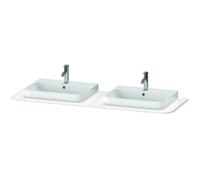 Console Duravit Happy D.2 Plus, 1600x550 mm, 2 découpes, pour meuble sous-lavabo HP4946B, HP4964B, HP4974B, HP032HB2222, HP032HB2222, Colorazione: Decoro bianco lucido