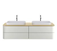 Console Duravit Happy D.2 Plus, 1600x550 mm, 2 découpes, pour meuble sous-lavabo HP4946B, HP4964B, HP4974B, HP032HB7171, HP032HB7171, Colorazione: Rovere mediterraneo impiallacciato in vero legno