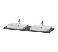 Console Duravit Happy D.2 Plus, 1600x550 mm, 2 découpes, pour meuble sous-lavabo HP4946B, HP4964B, HP4974B, HP032HB8080, HP032HB8080, Colorazione: Decoro grafite super opaco