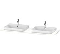 Console Duravit Happy D.2 Plus, 1600x550 mm, 2 découpes, pour meuble sous-lavabo HP4946B, HP4964B, HP4974B, HP032HB3636, HP032HB3636, Colorazione: Laccato bianco seta opaco