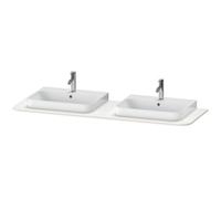 Console Duravit Happy D.2 Plus, 1600x550 mm, 2 découpes, pour meuble sous-lavabo HP4946B, HP4964B, HP4974B, HP032HB3939, HP032HB3939, Colorazione: Nordic White laccato opaco seta bianco nordico