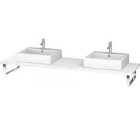 Console Duravit L-Cube pour lavabos à poser et à encastrer, épaisseur du panneau 30 mm, dimensions 2000x550 mm, avec 2 découpes., LC107C01818-2000, LC107C01818-2000, Colorazione: Bianco opaco Decor bi