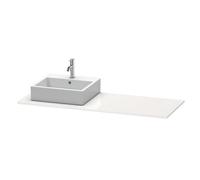 Console Duravit XSquare 060G, 1400x 550 mm, 1 découpe à gauche, XS060GL8585, XS060GL8585, Colorazione: Laccato lucido bianco