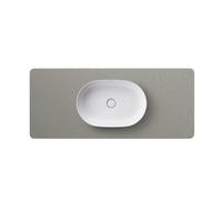 Console en pierre de quartz Duravit Luv LU9466, largeur 1388mm, adaptée au meuble sous-lavabo LU9561, LU9566, LU946603333, LU946603333, Colorazione: Struttura Grigio