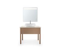 Console en pierre de quartz Duravit Luv LU9469, largeur 988mm, adaptée au meuble sous-lavabo LU9564, LU9569, LU946901717, LU946901717, Colorazione: Struttura bianca