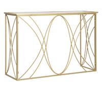 Console Exy 120x40x80 cm in Ferro e Specchio Oro e Argento